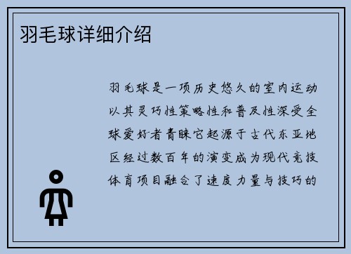 羽毛球详细介绍